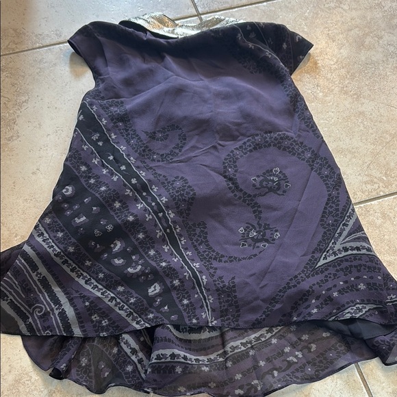 Etro Women’s Black and Purple Graphic Blouse Size 42 - Picture 3 of 4